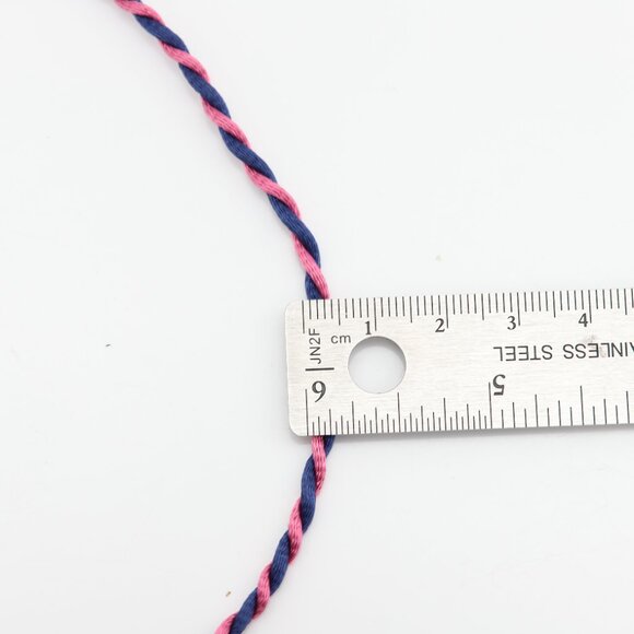 Pink Blue Thread Necklace Choker Adjustable Length Twisted Design Chokers (#90) - Picture 5 of 11